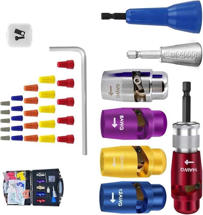 As Shown Color Electric Wire Twisting Tool with Quick Stripping Function for Power Drill Cable - Image 1