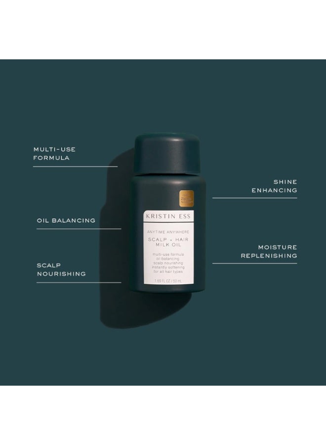 Kristin Ess Kristin Ess Anytime Anywhere Scalp + Hair Milk Oil, Hydrating for Damaged Hair, infused with Coconut Oil and Jojoba Oil, Castor Oil for Hair Growth - Image 3