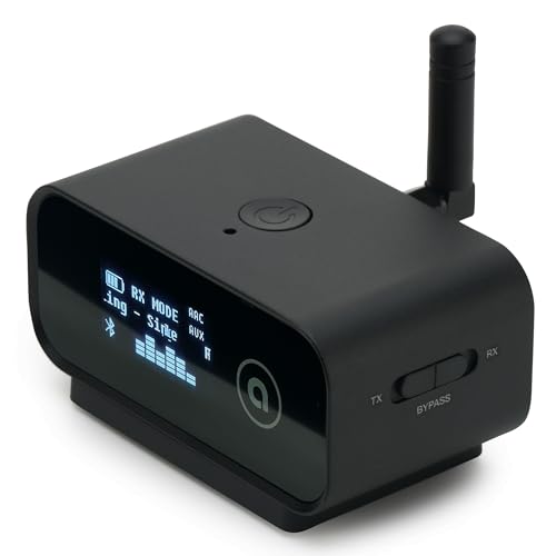 Auris مستقبل ومرسل موسيقى بلوتوث Auris Blume Duo HiFi 50 لنقل الصوت بتقنية الواي فاي بعيدة المدى مع محول DAC عالي الجودة LDAC aptX HDLL شاشة بطارية مخرج إدخال بصري AUX لجهاز مضخم الصوت أو السيارة - Image 1