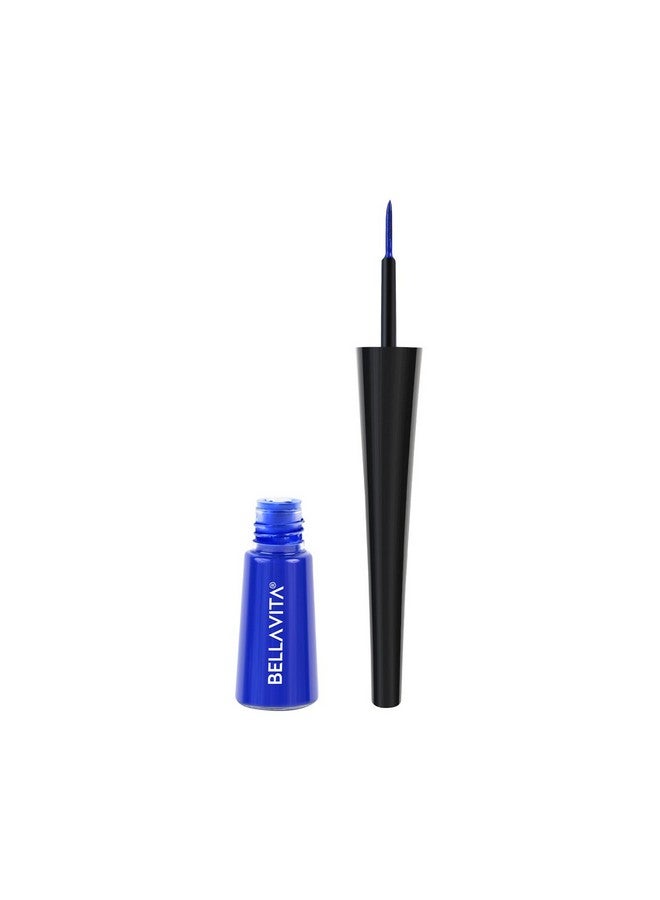 Bella Vita Organic BELLAVITA Intense Drama Waterproof Eyeliner, Blue, Matte Finish, Smudge-Proof, Fast-Drying, Felt Tip Applicator, Enriched with Biotin, 3.5 ml - Image 1