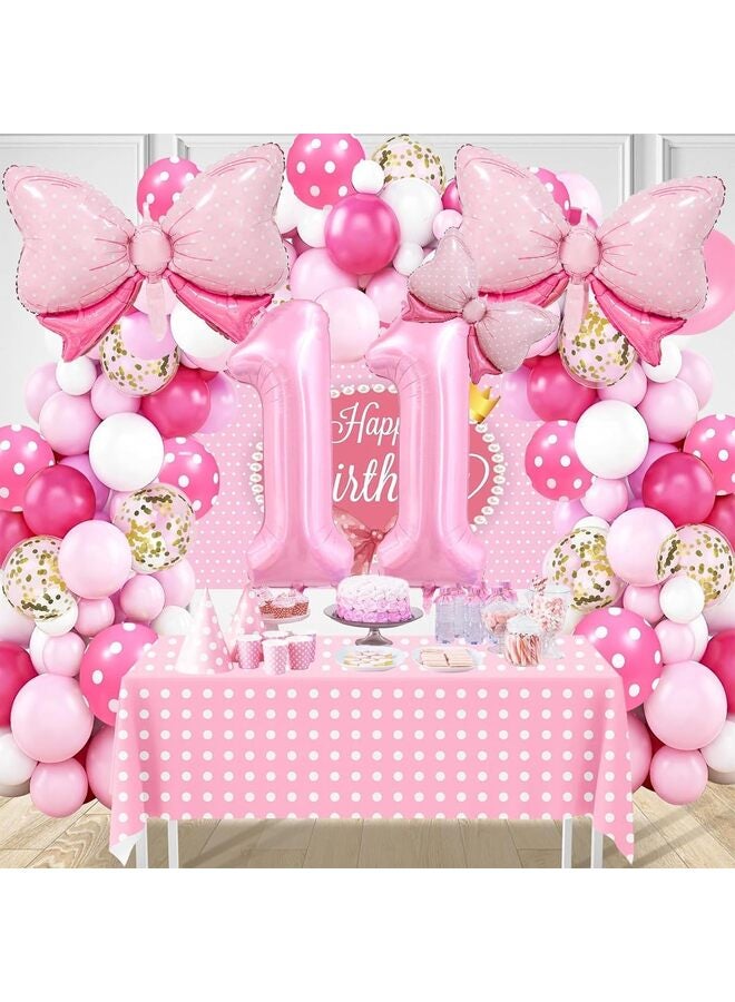 بالون رقم وردي مقاس 40 بوصة مع فيونكة، زينة عيد ميلاد للبنات، طقم بالونات رقم فويل كبير مع بالونات وردية لتزيين حفلات الذكرى السنوية (11) - Image 4