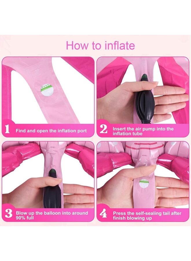 بالون رقم وردي مقاس 40 بوصة مع فيونكة، زينة عيد ميلاد للبنات، طقم بالونات رقم فويل كبير مع بالونات وردية لتزيين حفلات الذكرى السنوية (11) - Image 3