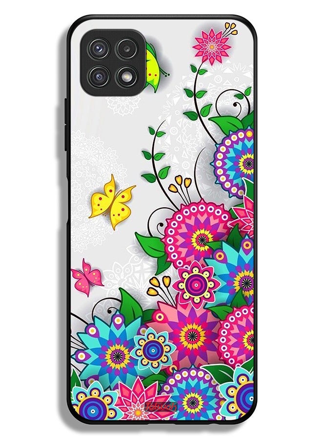 Tolwak Samsung Galaxy A22 5G Protective Case Cover Mandala Flowers - Image 1