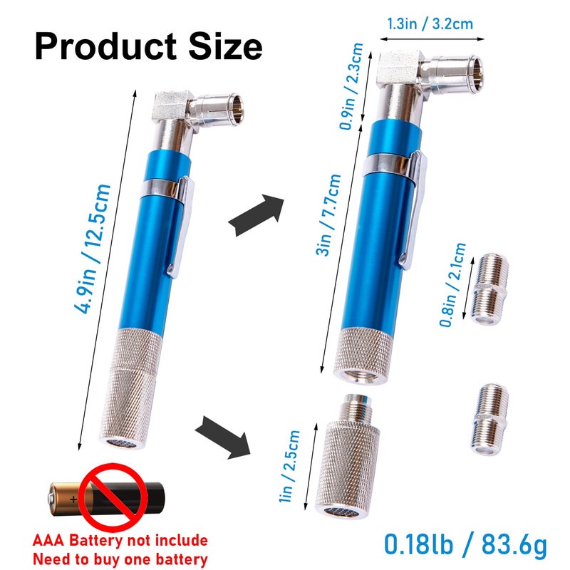 GROWORD Coaxial Pocket Toner Pocket Continuity Tester(Tracer) and Toner with Light&Buzzer Voltage Toner and Barrel Connector Bundle for Testing Coax Cable, RG6, RG59, CATV Wire Tracer - Image 2