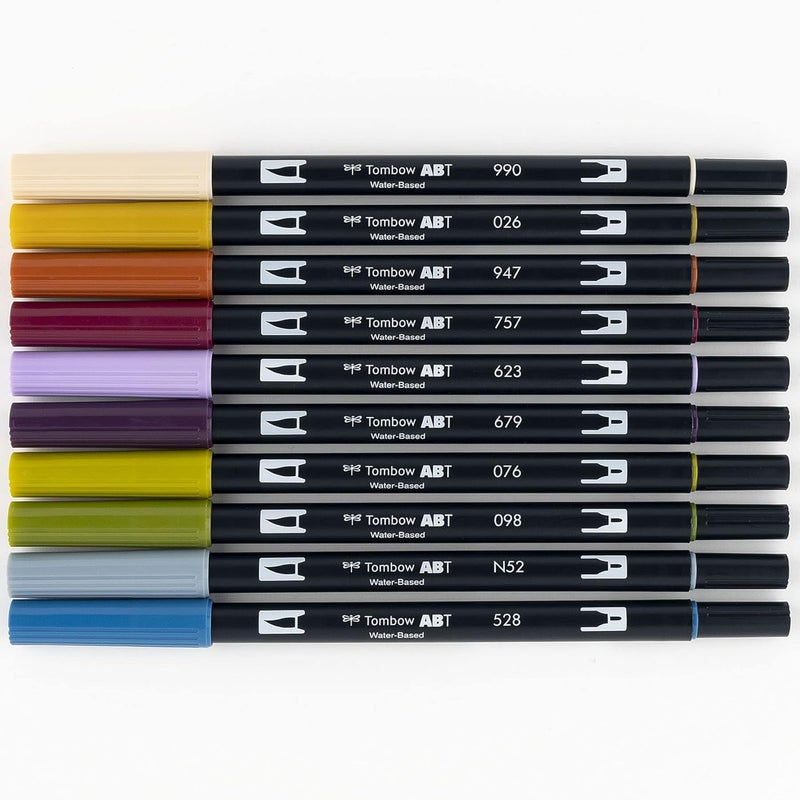 Tombow 56186 Dual Brush Pen Art Markers, Muted, 10-Pack. Blendable, Brush and Fine Tip Markers - Image 2