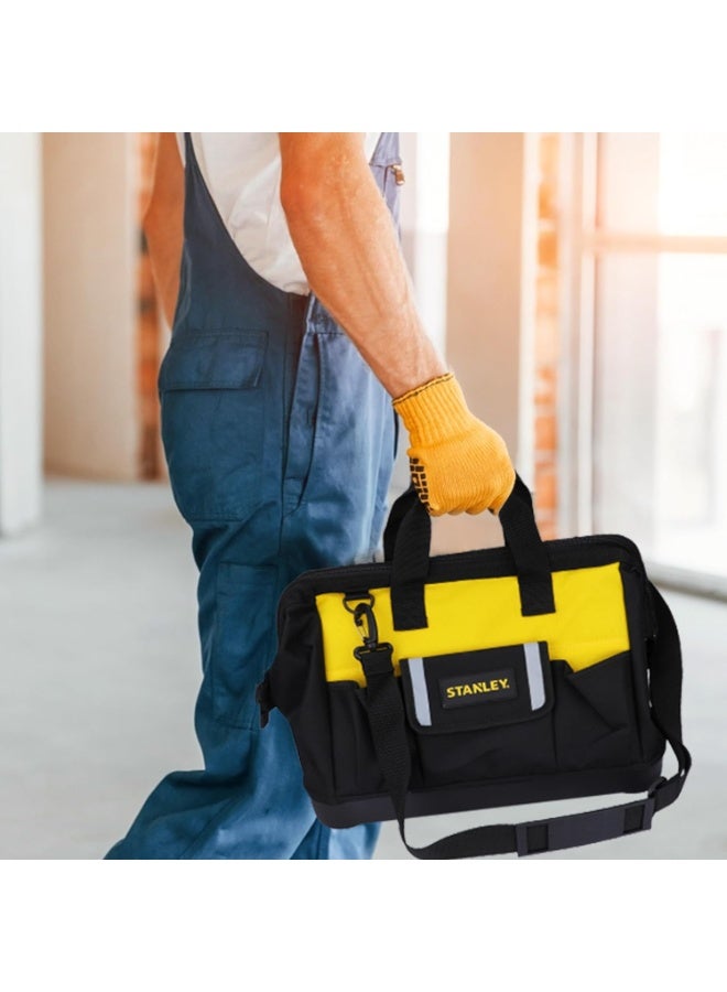 Stanley Open-Mouth 16" Tool Bag (STST516126) – Heavy-Duty Waterproof Tool Organizer with Reinforced Base & Adjustable Shoulder Strap - Image 5