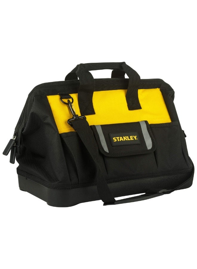 Stanley Open-Mouth 16" Tool Bag (STST516126) – Heavy-Duty Waterproof Tool Organizer with Reinforced Base & Adjustable Shoulder Strap - Image 1