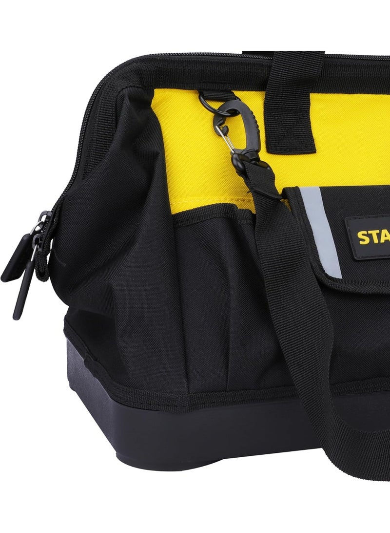 Stanley Open-Mouth 16" Tool Bag (STST516126) – Heavy-Duty Waterproof Tool Organizer with Reinforced Base & Adjustable Shoulder Strap - Image 2
