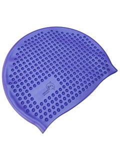 Dolphin Bubble Swimming Cap Silicone Waterproof For Adult, Blue  - Image 1