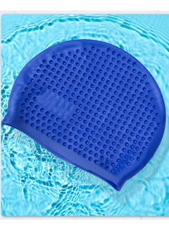 Dolphin Bubble Swimming Cap Silicone Waterproof For Adult, Blue  - Image 2