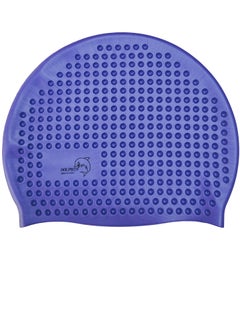 Dolphin Bubble Swimming Cap Silicone Waterproof For Adult, Blue  - Image 3