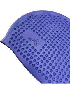 Dolphin Bubble Swimming Cap Silicone Waterproof For Adult, Blue  - Image 5