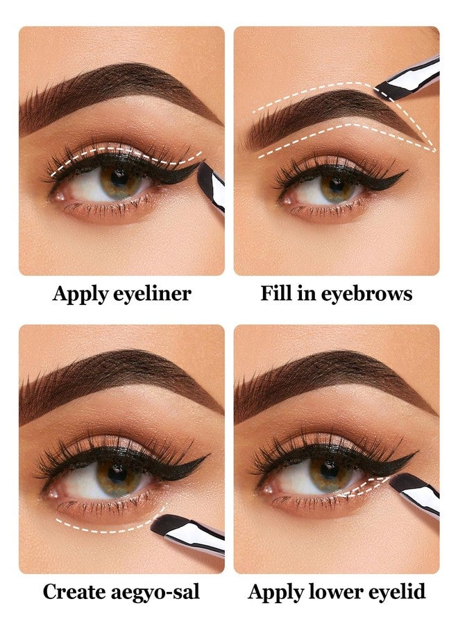 EIGSHOW Eyeliner Brush Gel Eyeliner Makeup Brush for Precise Eye Liner Eyebrow Eyelid Ultra Thin with Curved Bristle (E865 2Pieces) - Image 3