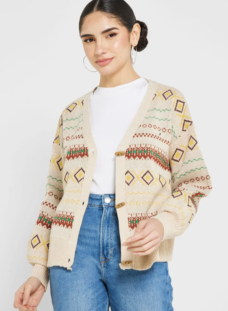 Ginger Aztec Print Cardigan