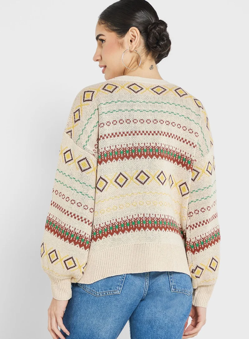 Ginger Aztec Print Cardigan