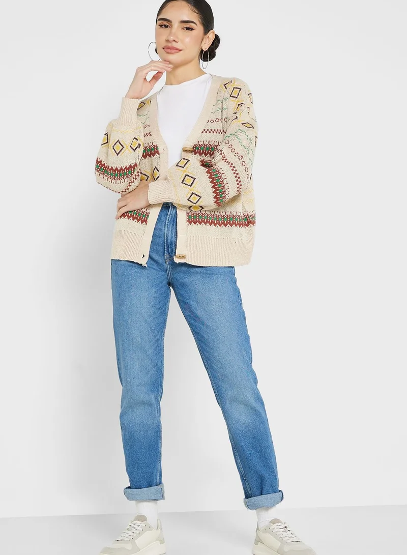 Ginger Aztec Print Cardigan