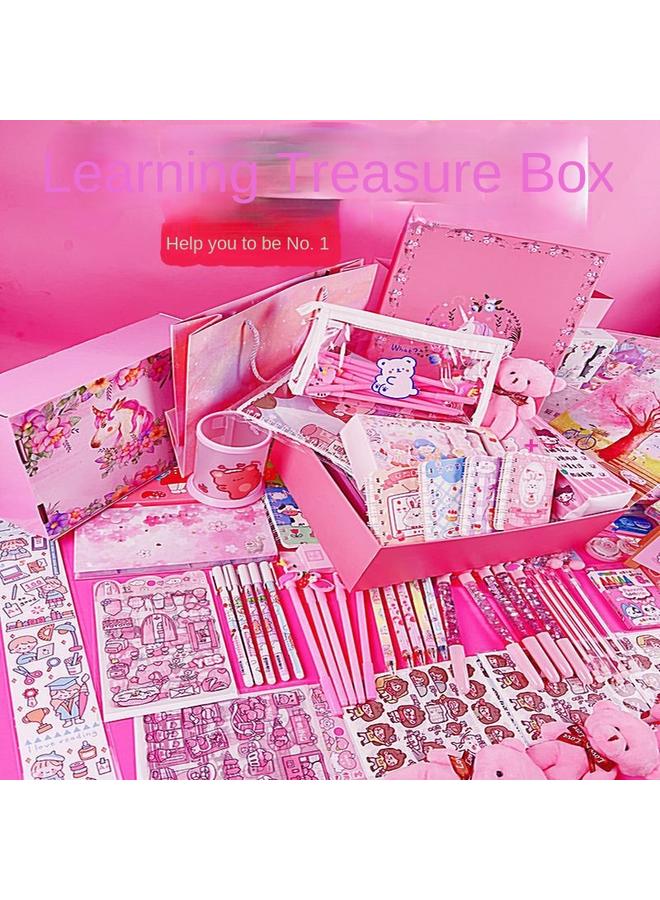 Bluejw Girls' Stationery Suit Gift Bag Girls' School Supplies Children's Holiday Gift Hand Book Gift Box Birthday Gift - Image 3