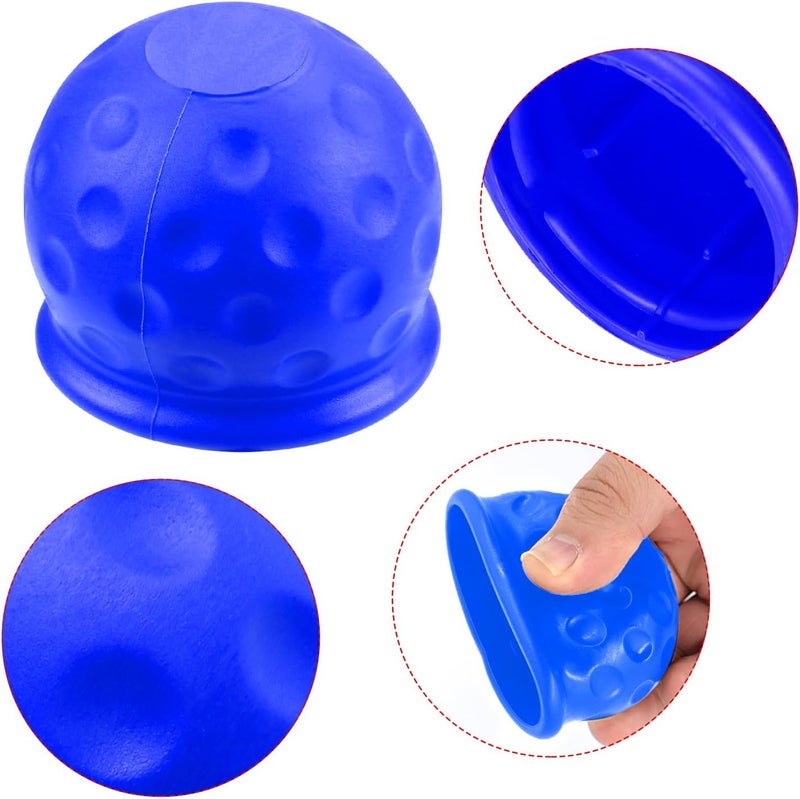Rumyve 1-Piece Trailer Hitch Ball Cover - Abrasion-Resistant and Dust-Proof - Soft Rubber Tow Bar Cover 50mm (Blue) - Image 3