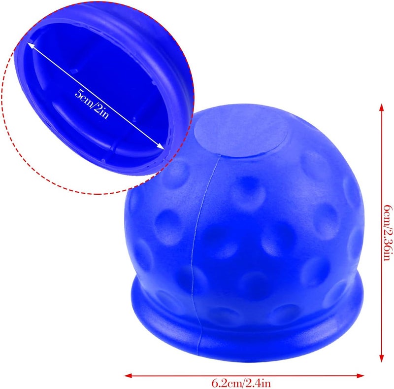 Rumyve 1-Piece Trailer Hitch Ball Cover - Abrasion-Resistant and Dust-Proof - Soft Rubber Tow Bar Cover 50mm (Blue) - Image 2