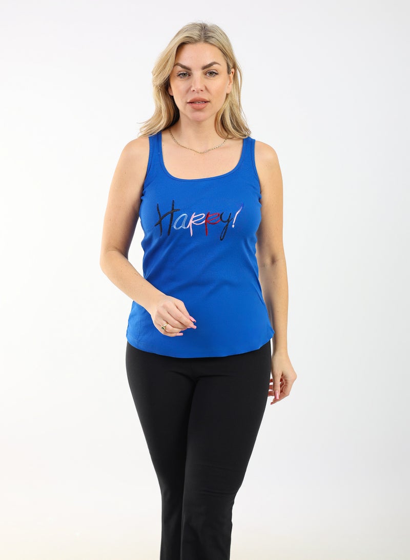 zecotex  Sleeveless Blue Pajama Set | Comfortable Viscose Sleepwear | Lightweight Fabric for Ultimate Comfort | Elegant Women's Loungewear"  - Image 4