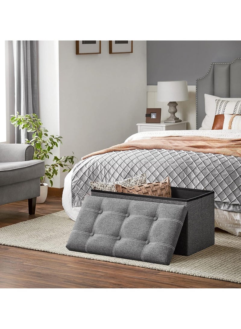 مقعد عثماني قابل للطي مقاس 30 بوصة مسند للقدمين قابل للطي أريكة مسند للقدمين لغرفة المعيشة مع مقعد مبطن لمدخل غرفة النوم - Image 1