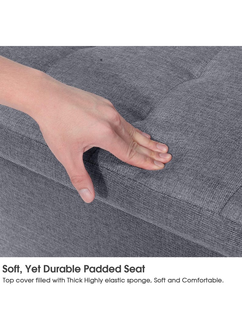 مقعد عثماني قابل للطي مقاس 30 بوصة مسند للقدمين قابل للطي أريكة مسند للقدمين لغرفة المعيشة مع مقعد مبطن لمدخل غرفة النوم - Image 3