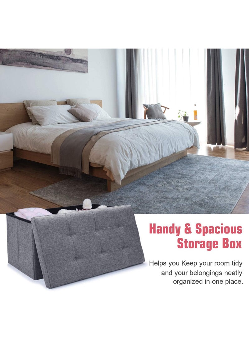 مقعد عثماني قابل للطي مقاس 30 بوصة مسند للقدمين قابل للطي أريكة مسند للقدمين لغرفة المعيشة مع مقعد مبطن لمدخل غرفة النوم - Image 4