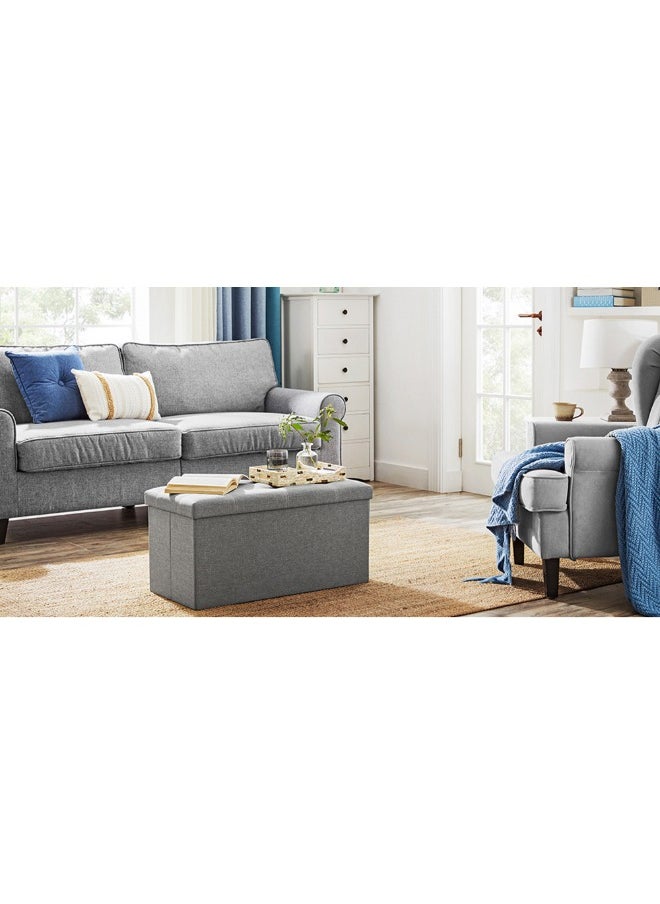 30 Inches Folding 110L Storage Ottoman Bench, Linen Fabric Footrest with Memory Foam Padded Seat Holds Up to 350 Lbs. Suitable for Living Room, Bedroom, Office and Hallway - pzsku/ZAC966AB39B9EB3F5DAA0Z/45/_/1739956433/9a79ac57-d361-4585-977d-096746948d3f