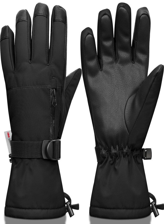 Odtmger Snow Gloves,Touchscreen Ski Mittens,Warm Cold Weather Ski Gloves for Parent Boys Girls - Image 1