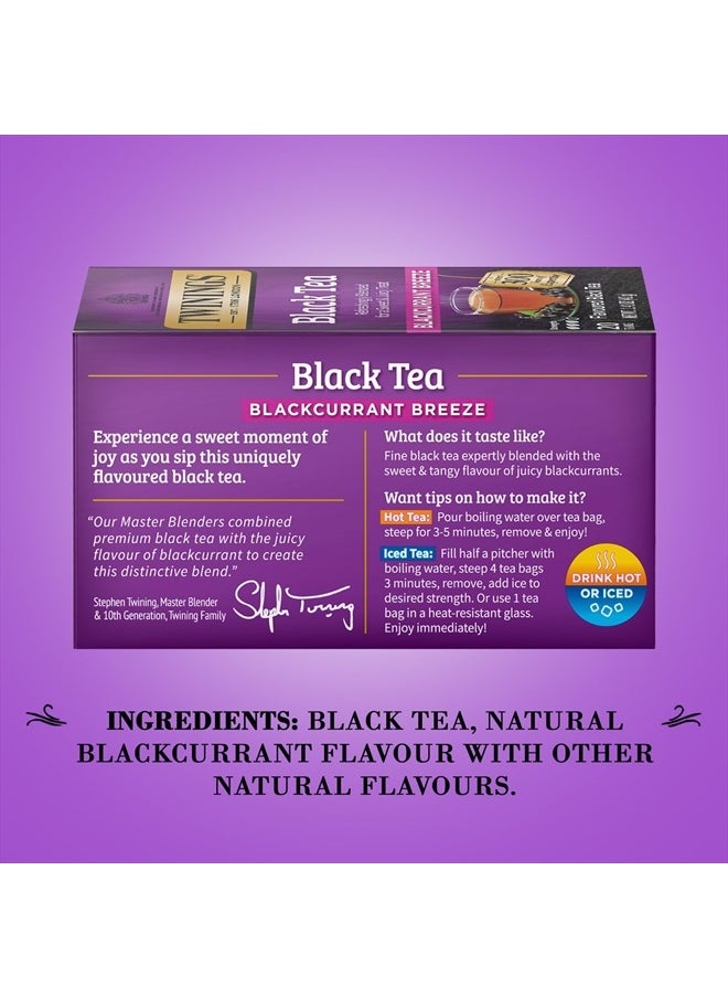 Twinings of London Premium Blackcurrant Breeze Black Tea, Strong and Distinctive Black Tea, Sweet and Tangy Black Currant Tea Taste, 20 Tea Bags  - Image 4