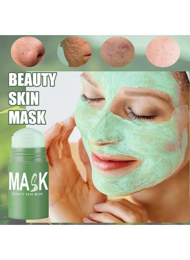 Generic - Deep Cleanse Green Tea Mask, Poreless Deep Cleanse Green Tea Face Mask, Green Tea Mask Stick Blackhead Remover, Green Tea Mask Clay Stick Face Mask (4 Pcs) - Image 1