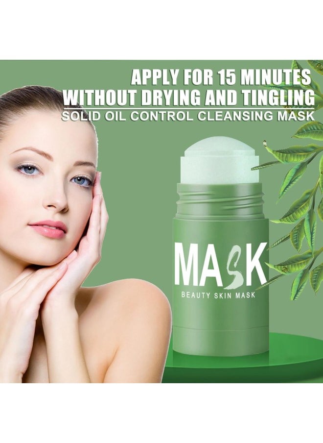 Generic - Deep Cleanse Green Tea Mask, Poreless Deep Cleanse Green Tea Face Mask, Green Tea Mask Stick Blackhead Remover, Green Tea Mask Clay Stick Face Mask (4 Pcs) - Image 1