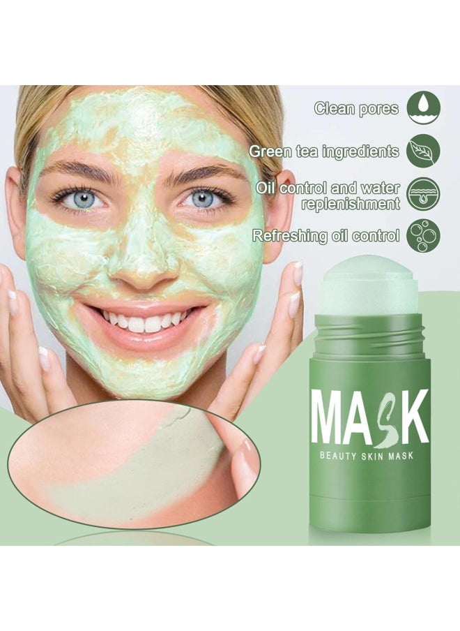 Generic - Deep Cleanse Green Tea Mask, Poreless Deep Cleanse Green Tea Face Mask, Green Tea Mask Stick Blackhead Remover, Green Tea Mask Clay Stick Face Mask (4 Pcs) - Image 1