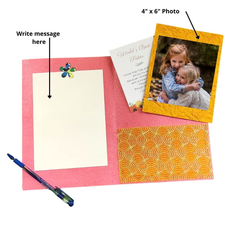 Generic Natal Crafts handmade Happy Birthday greeting card for your loving sister | Special birthday gift for sister (card size: 7 inch x 10 inch)  - Image 3