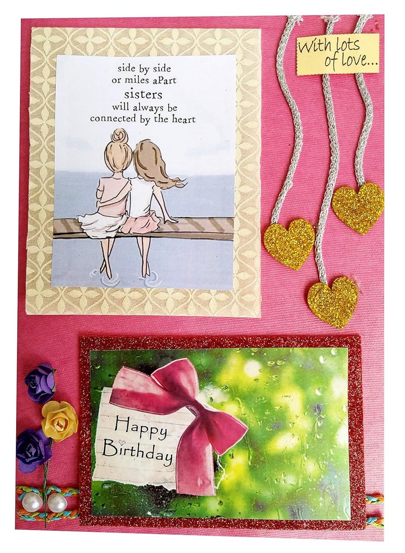 Generic Natal Crafts handmade Happy Birthday greeting card for your loving sister | Special birthday gift for sister (card size: 7 inch x 10 inch)  - Image 1