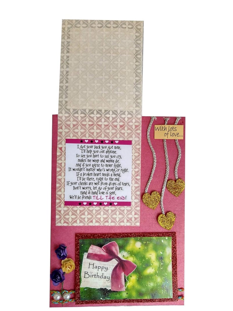 Generic Natal Crafts handmade Happy Birthday greeting card for your loving sister | Special birthday gift for sister (card size: 7 inch x 10 inch)  - Image 2
