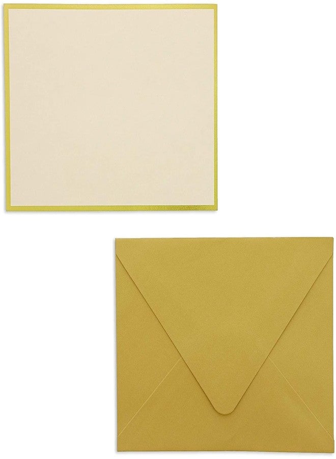 Sustainable Greetings 48 Pack Blank Invitation Cards and Envelopes Gold Foil Border 5 x 7 Inches - Image 1