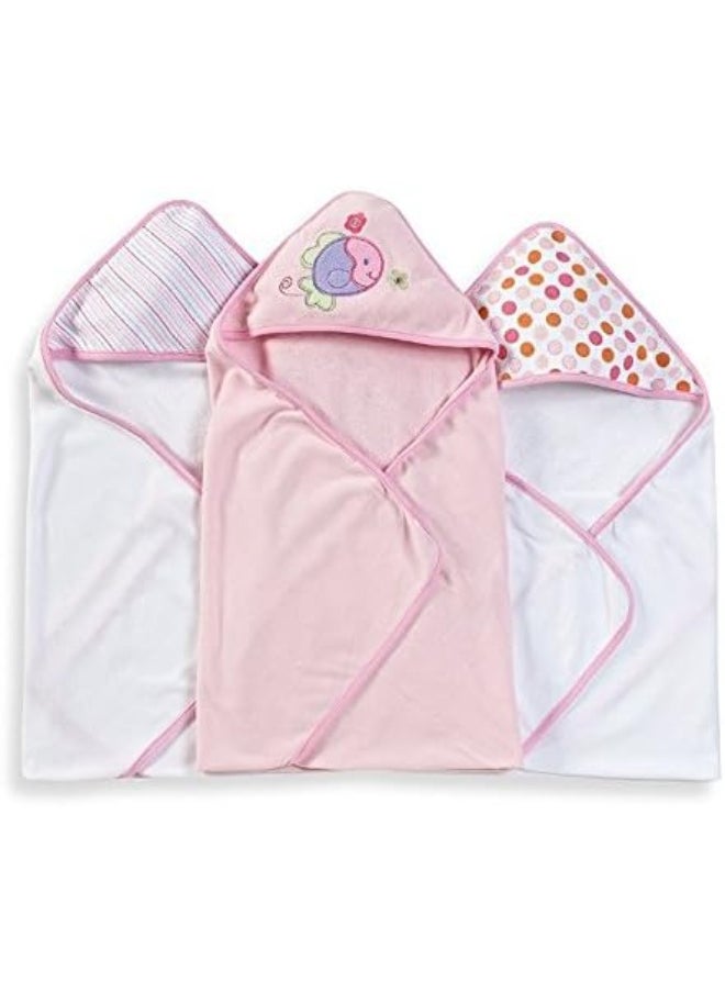Spasilk Spasilk 3 Pack Soft Terry Hooded Towel Set, Pink  - Image 4
