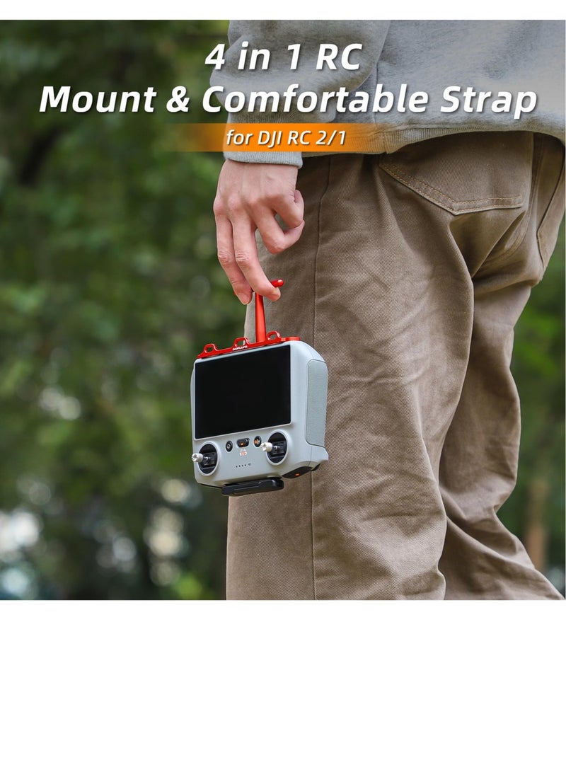 Excefore RC/RC2 Remote Lanyard Neck Strap, Aluminum Alloy Handle Bracket Controller Bracket, With 3 Hook, Compatible with Dji Mini 4 Pro Accessories / Air 3 / Mini 3 Pro, Dji Rc/Rc 2 - Image 2