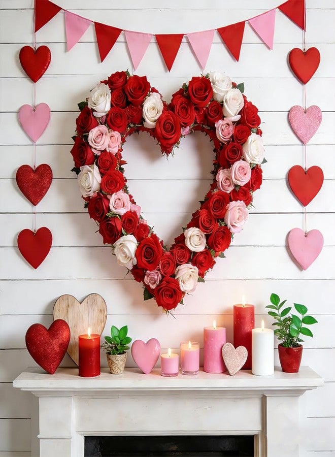 Linsuminn 14 Inch Heart Wreath Frame, 2 Pack Heart Wire Wreath Form, Dark Green Heart Shaped Metal Wreaths Rings for Valentine's Day, Wedding, Anniverasy, Front Door Home Outdoor Decorations DIY Crafts Supplies - Image 5
