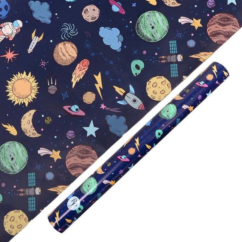Skywalk Colorful Space theme Gift Wrapping Paper Sheets Set of 25 (Size-19.5 x 29.5), Perfect for Wrapping kids Gifts SWGP-66 - Image 4