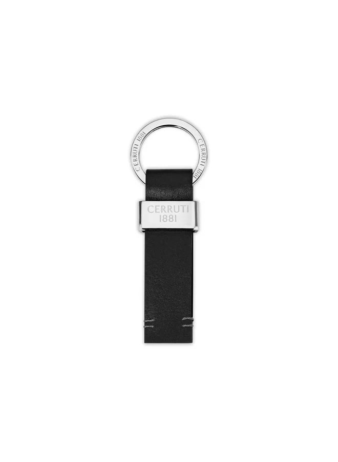 CERRUTI 1881 Cerrutis Black Genuine Leather Keyring For MenCEPR06877M-BLK