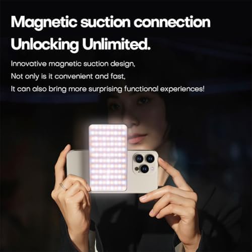 DRAVINA LED Video Light with Magnetic Absorption, Clip, Screw & Type C Cord| 90 LED Beads| 2000mAh Battery| 2500k~9000K| Dimmable & Rechargeable for Phone, Camera, Laptop, Selfie Stand - Image 3