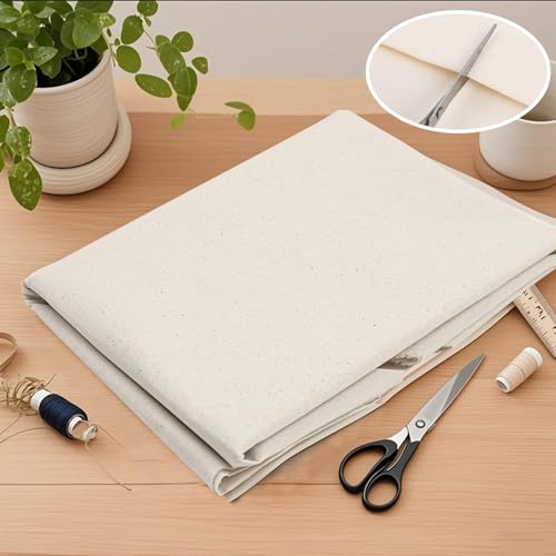 UBCGOTT 100% Cotton Muslin Fabric, 60 Inch X 1 Yard Unbleached Muslin Linen Fabric by The Yard, Draping Fabrics Suitable for Sewing Embroidery, Crafts Material,Garments (Natural) - Image 4