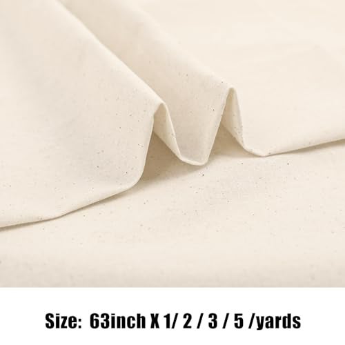 UBCGOTT 100% Cotton Muslin Fabric, 60 Inch X 1 Yard Unbleached Muslin Linen Fabric by The Yard, Draping Fabrics Suitable for Sewing Embroidery, Crafts Material,Garments (Natural) - Image 2