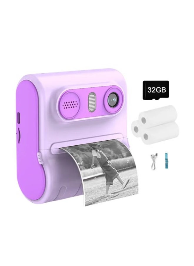Generic "46MP Kids Camera with Instant Print Thermal Printer & 32GB SD Card – Full HD, 2.4-Inch Eye Protect Screen, Purple"  - Image 1