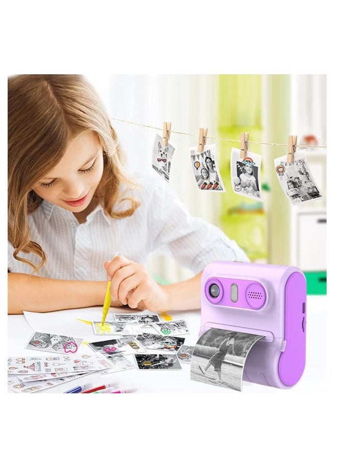Generic "46MP Kids Camera with Instant Print Thermal Printer & 32GB SD Card – Full HD, 2.4-Inch Eye Protect Screen, Purple"  - Image 3