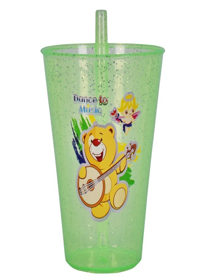 faas Cartoon Water Glass/Glitter Sipper Glass Tumbler/Sipper with Straw for Kids/Children, Multicolor 250 ml Sipper (Multicolor) (6) - Image 2