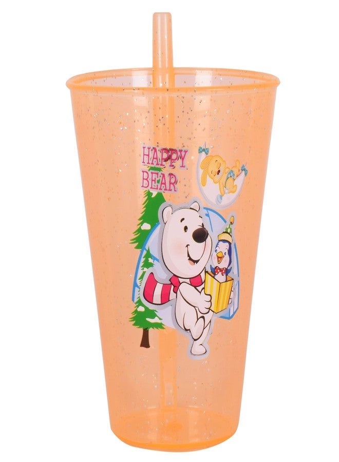 faas Cartoon Water Glass/Glitter Sipper Glass Tumbler/Sipper with Straw for Kids/Children, Multicolor 250 ml Sipper (Multicolor) (6) - Image 3