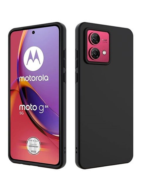 غطاء سيليكون لهاتف Motorola Moto G84 باللون الأزرق - سيليكون TPU ممتاز 2.0 مم، حماية محسنة للكاميرا مع واقي عدسة، غطاء مقاوم للصدمات ومقاوم للماء لهاتف Motorola Moto G84